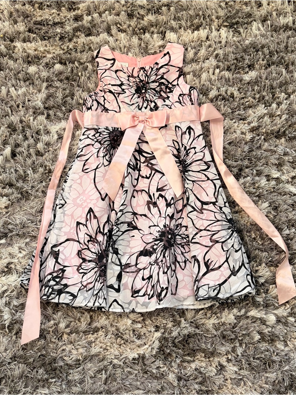 Set of 2 Bonnie Jean Beautiful toddler dresses- pink flower n blue stripe